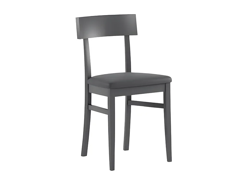 Set di 2 sedie da soggiorno grigio scuro "Siena" in legno laccato imbottite moderne cm 44x45 82h