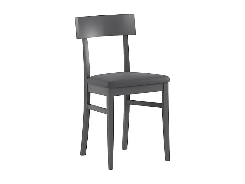 Set di 2 sedie da soggiorno grigio scuro "Siena" in legno laccato imbottite moderne cm 44x45 82h