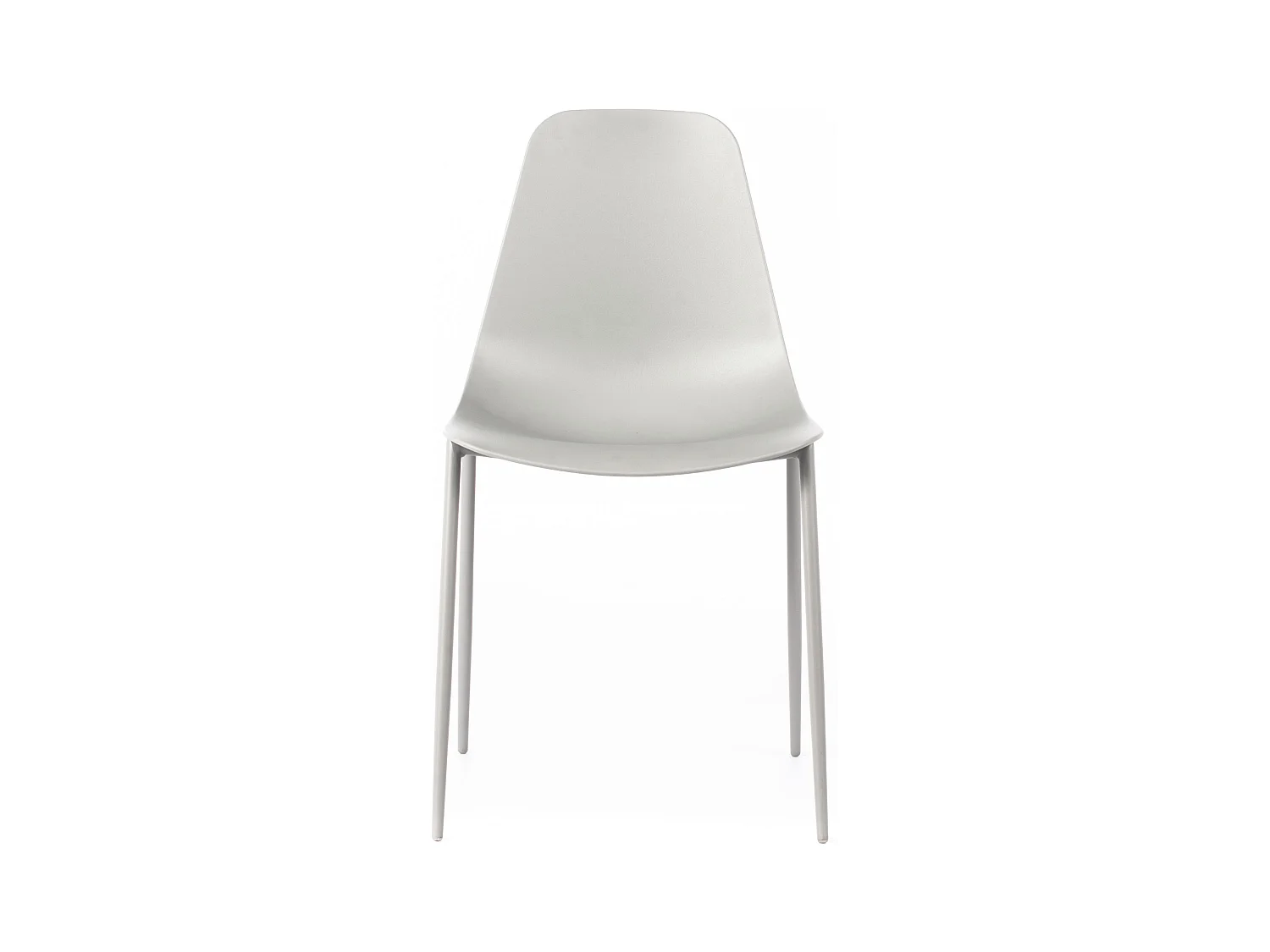 Lot de 2 chaises de salon modernes "Kate" en polypropylène gris avec structure en métal peint