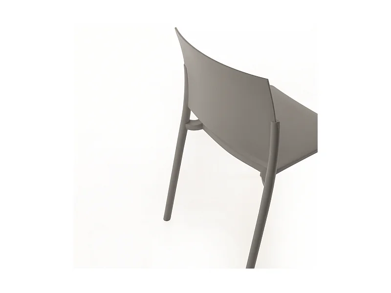 Set di 4 sedie impilabili da soggiorno tortora "Sabrina" in polipropilene moderne cm 52,5x55 81h