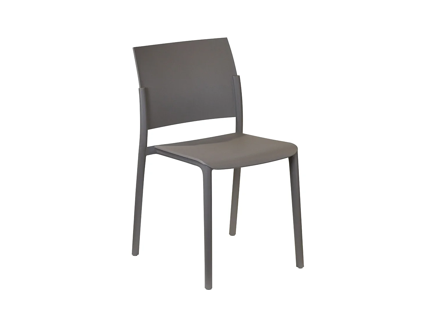 Lot de 4 chaises de salon empilables en polypropylène gris tourterelle "Sabrina", modernes, 52,5x55 cm, 81h