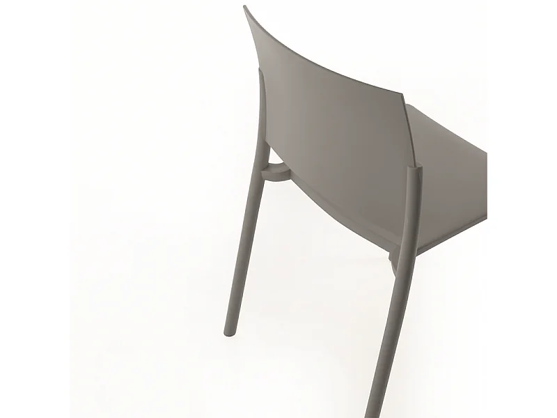 Set di 4 sedie impilabili da soggiorno tortora "Sabrina" in polipropilene moderne cm 52,5x55 81h