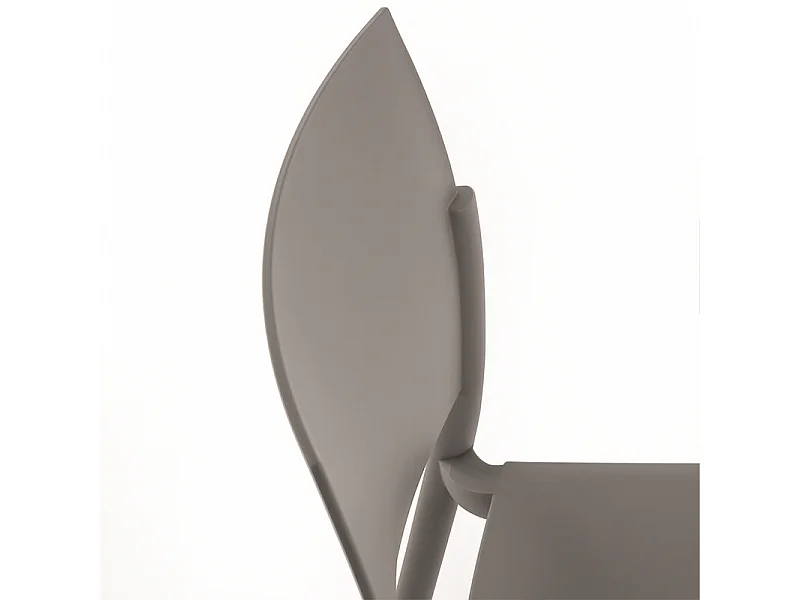 Set di 4 sedie impilabili da soggiorno tortora "Sabrina" in polipropilene moderne cm 52,5x55 81h