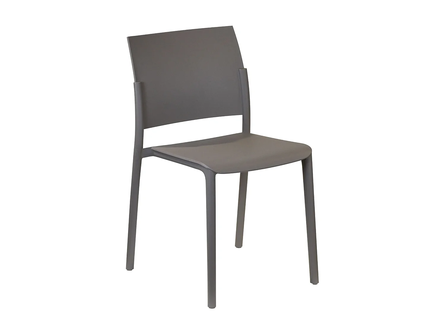 Set di 4 sedie impilabili da soggiorno tortora "Sabrina" in polipropilene moderne cm 52,5x55 81h