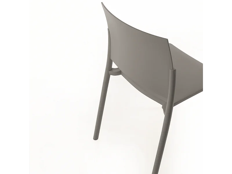 Set di 4 sedie impilabili da soggiorno tortora "Sabrina" in polipropilene moderne cm 52,5x55 81h