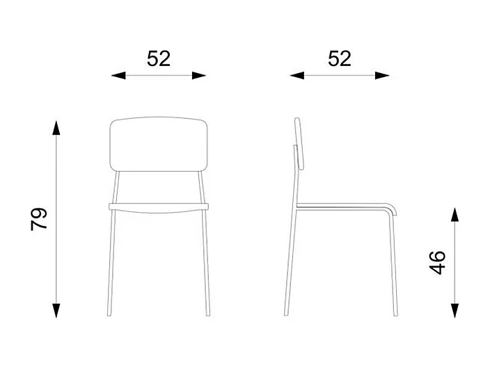 Set di 4 sedie grigie moderne in polipropilene "Giada" impilabili con gambe in metallo verniciato