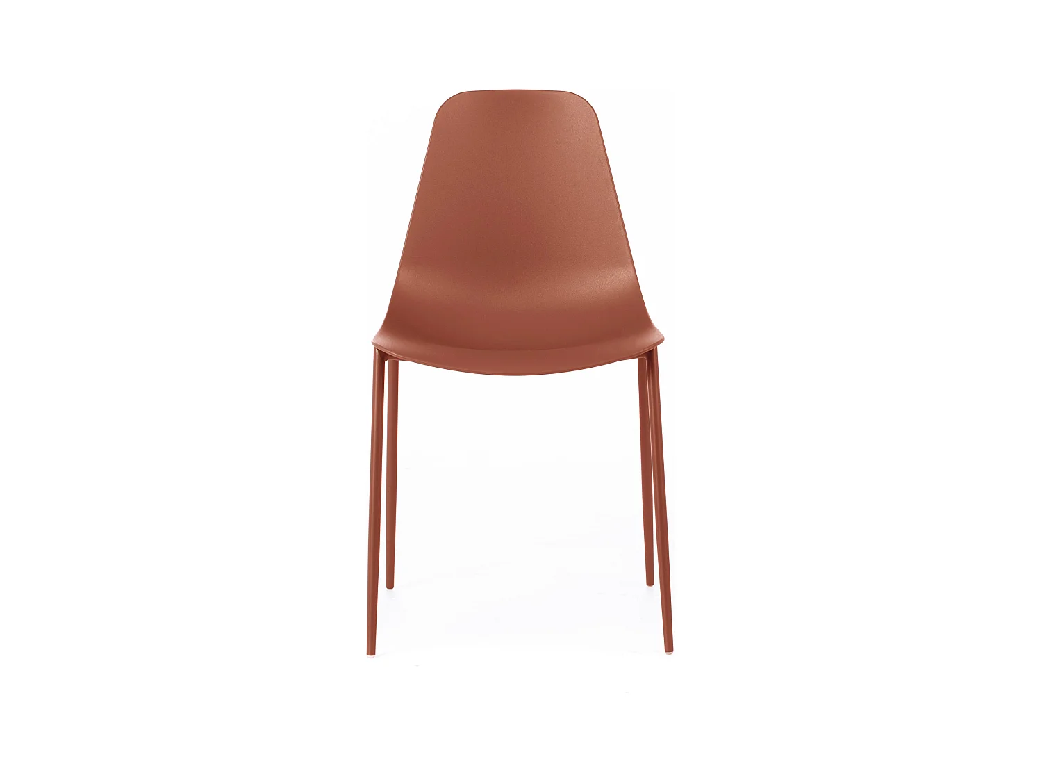 Lot de 2 chaises de salon modernes "Kate" en polypropylène couleur rouille avec structure en métal peint