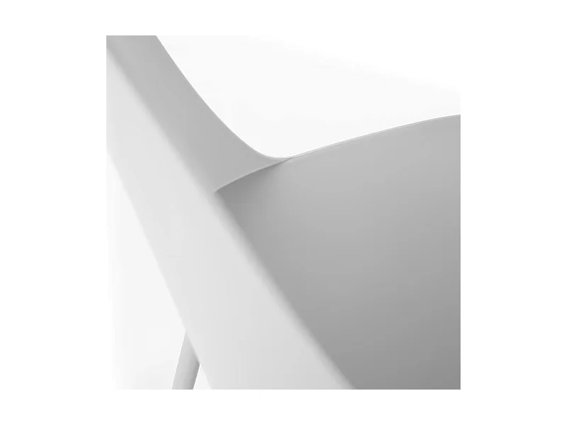 Set di 4 sedie moderne in polipropilene grigio chiaro "Paola" con gambe in metallo verniciato