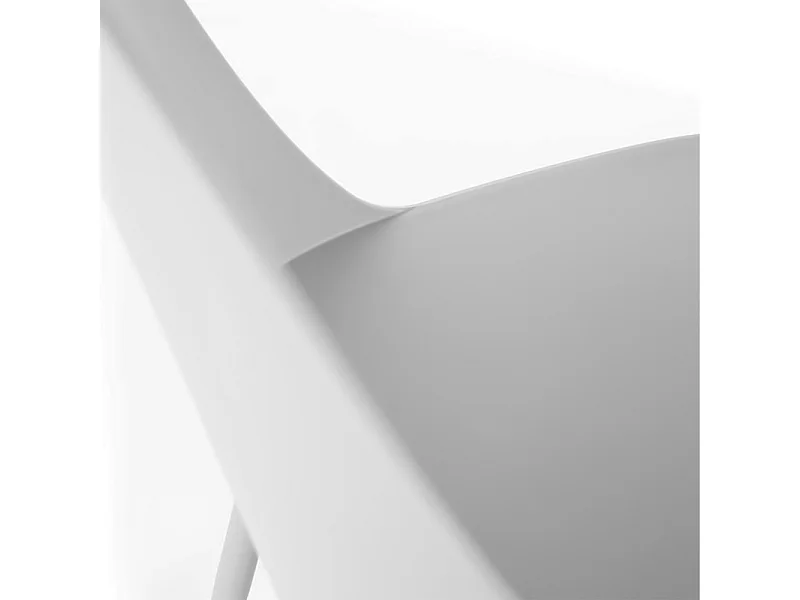 Set di 4 sedie moderne in polipropilene grigio chiaro "Paola" con gambe in metallo verniciato