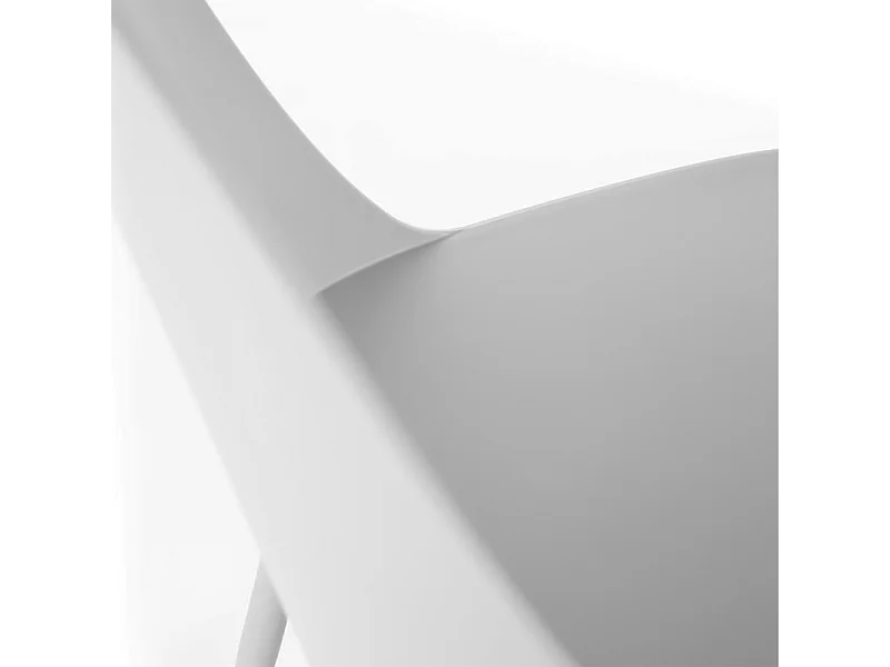 Set di 4 sedie moderne in polipropilene grigio chiaro "Paola" con gambe in metallo verniciato