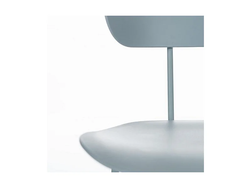 Set di 4 sedie azzurre moderne in polipropilene da pranzo "Bora" con gambe in metallo elegante cm 51x45 82h