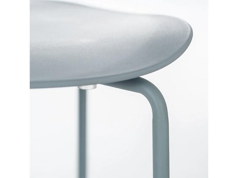 Set di 4 sedie azzurre moderne in polipropilene da pranzo "Bora" con gambe in metallo elegante cm 51x45 82h