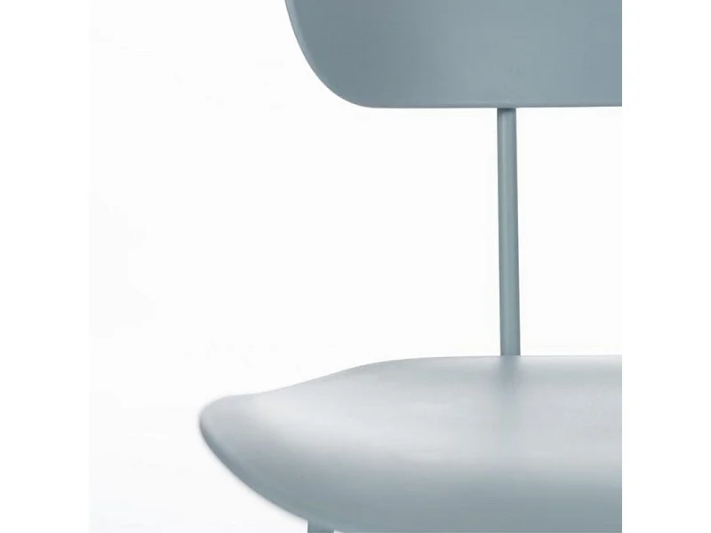 Set di 4 sedie azzurre moderne in polipropilene da pranzo "Bora" con gambe in metallo elegante cm 51x45 82h