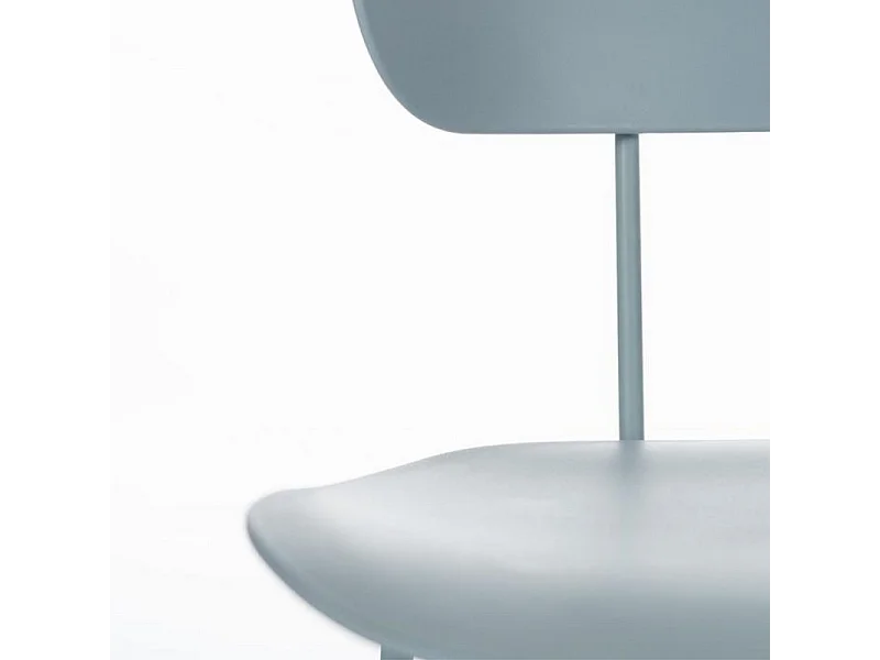 Set di 4 sedie azzurre moderne in polipropilene da pranzo "Bora" con gambe in metallo elegante cm 51x45 82h