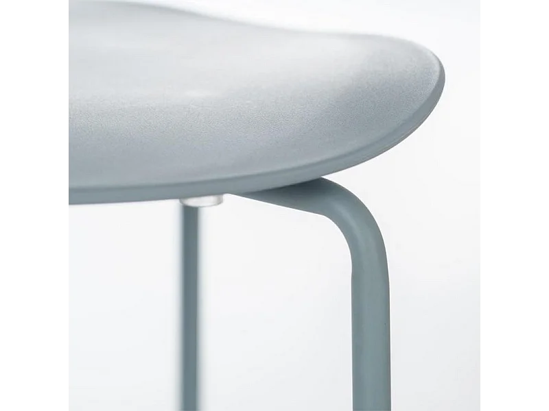 Set di 4 sedie azzurre moderne in polipropilene da pranzo "Bora" con gambe in metallo elegante cm 51x45 82h