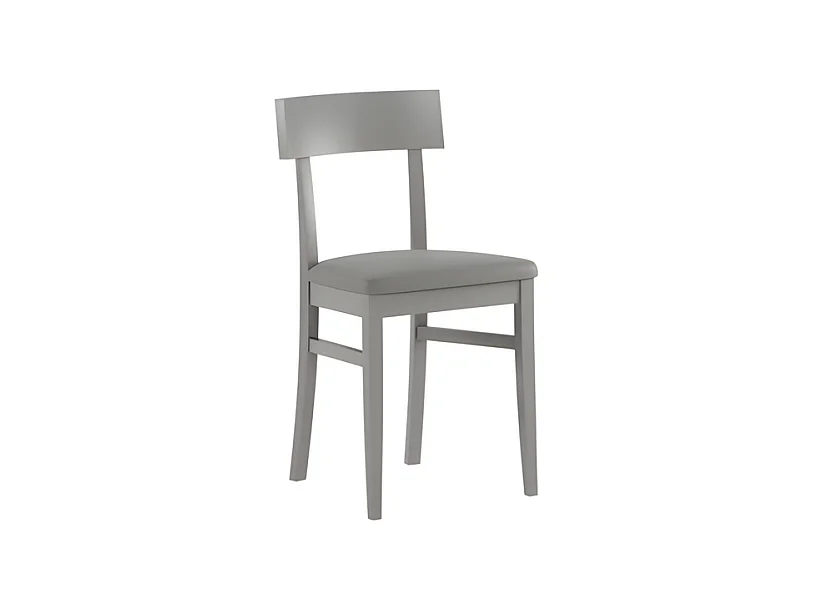 Lot de 2 chaises de salon "Siena" gris clair en bois laqué, tapissées moderne, 44x45 cm, hauteur 82 cm.