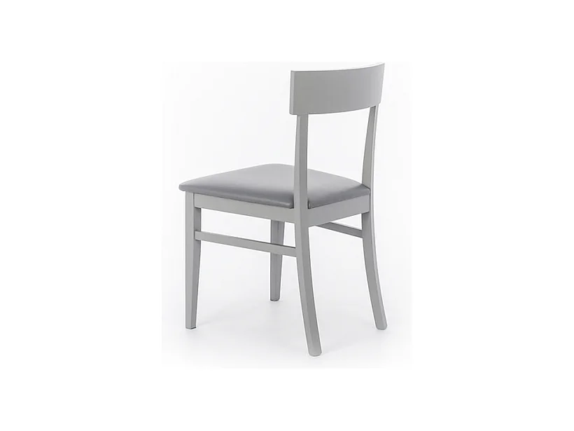 Lot de 2 chaises de salon "Siena" gris clair en bois laqué, tapissées moderne, 44x45 cm, hauteur 82 cm.