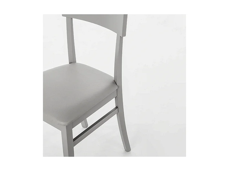 Lot de 2 chaises de salon "Siena" gris clair en bois laqué, tapissées moderne, 44x45 cm, hauteur 82 cm.