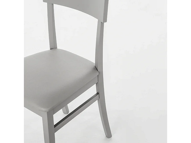 Set di 2 sedie da soggiorno grigio chiaro "Siena" in legno laccato imbottite moderne cm 44x45 82h