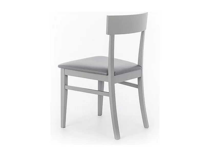 Set di 2 sedie da soggiorno grigio chiaro "Siena" in legno laccato imbottite moderne cm 44x45 82h