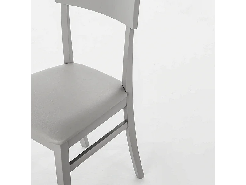 Set di 2 sedie da soggiorno grigio chiaro "Siena" in legno laccato imbottite moderne cm 44x45 82h