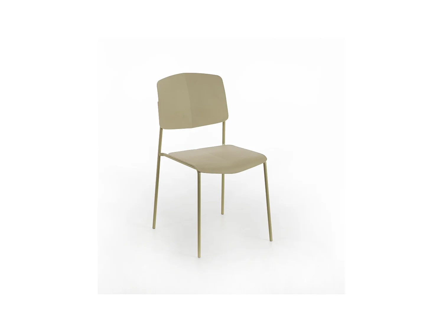 Lot de 4 chaises empilables modernes jaunes "Giada" en polypropylène avec pieds en métal peint