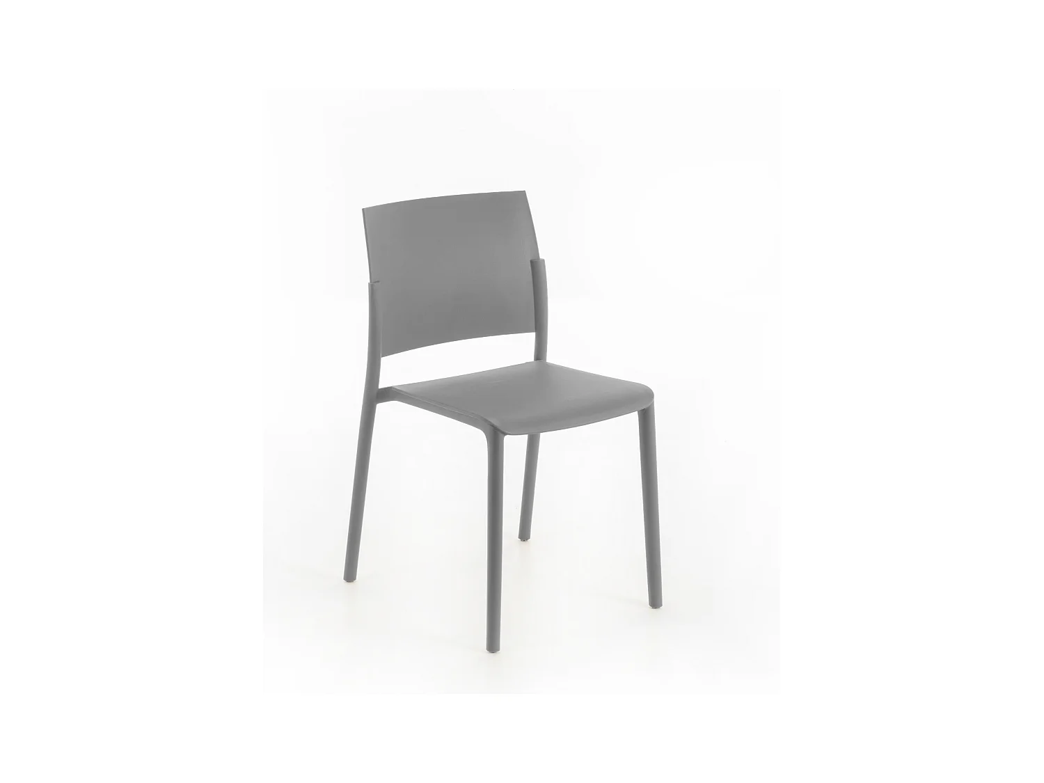 Lot de 4 chaises de salon empilables en polypropylène gris clair "Sabrina", modernes, 52,5x55 cm, 81h
