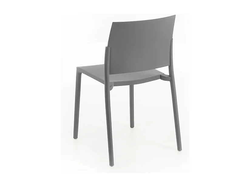 Set di 4 sedie impilabili da soggiorno grigio chiaro "Sabrina" in polipropilene moderne cm 52,5x55 81h
