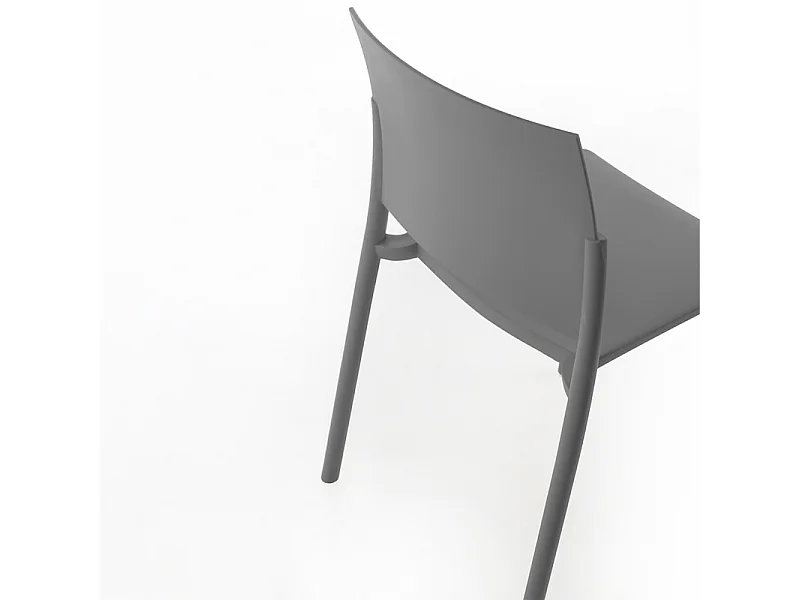 Set di 4 sedie impilabili da soggiorno grigio chiaro "Sabrina" in polipropilene moderne cm 52,5x55 81h