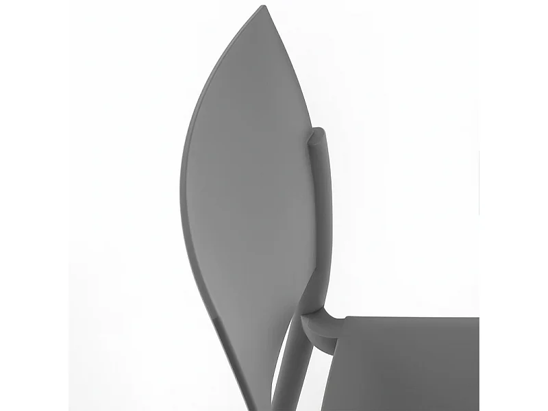 Set di 4 sedie impilabili da soggiorno grigio chiaro "Sabrina" in polipropilene moderne cm 52,5x55 81h