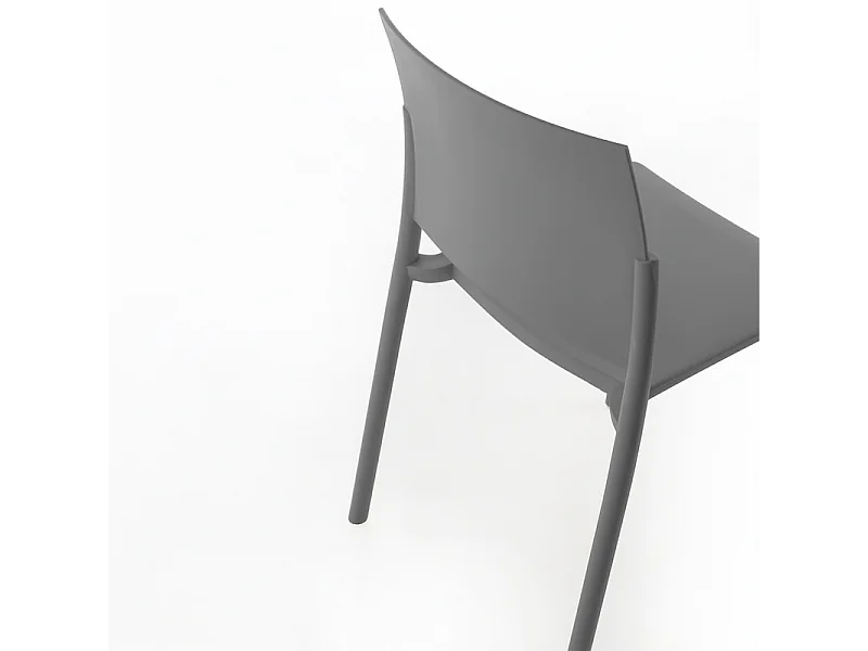 Set di 4 sedie impilabili da soggiorno grigio chiaro "Sabrina" in polipropilene moderne cm 52,5x55 81h