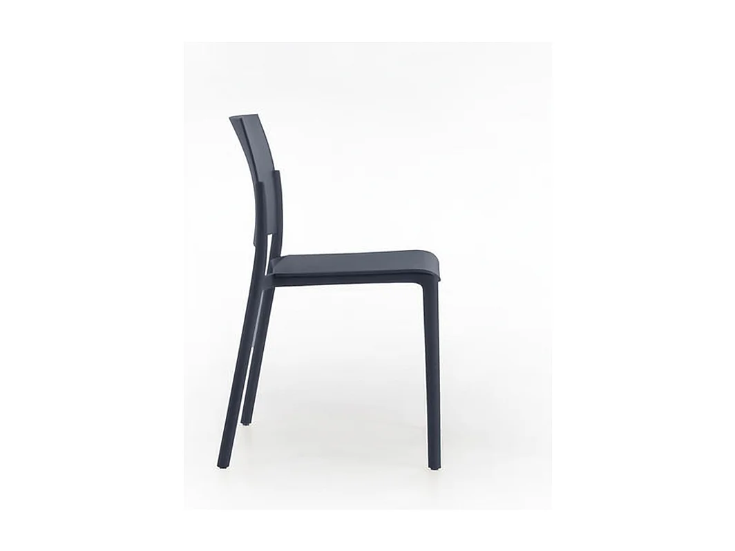 Set di 4 sedie impilabili da soggiorno grigio scuro "Sabrina" in polipropilene moderne cm 52,5x55 81h