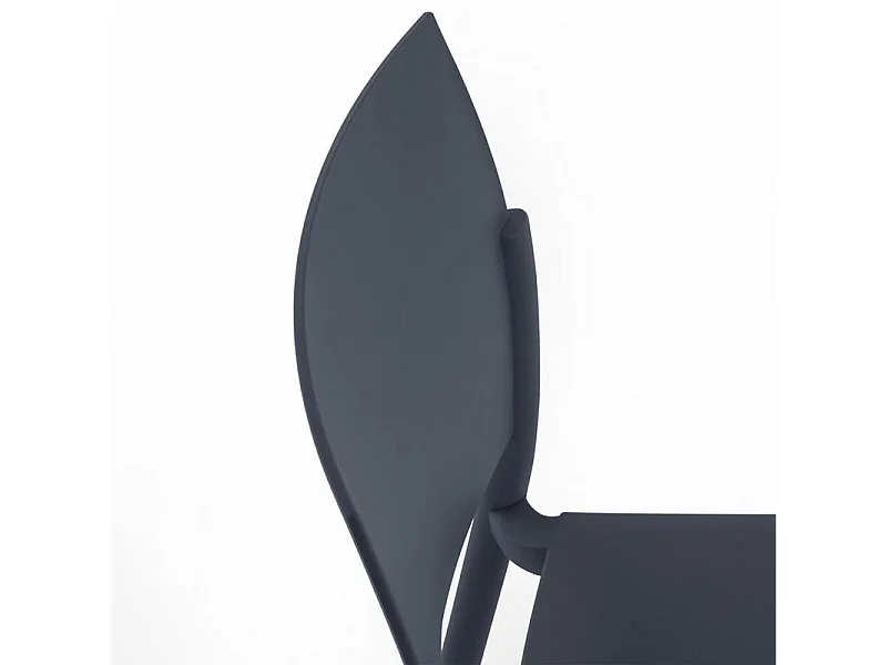 Set di 4 sedie impilabili da soggiorno grigio scuro "Sabrina" in polipropilene moderne cm 52,5x55 81h