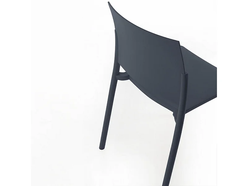 Set di 4 sedie impilabili da soggiorno grigio scuro "Sabrina" in polipropilene moderne cm 52,5x55 81h
