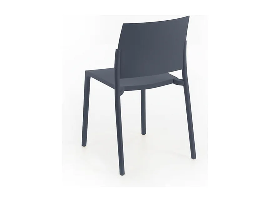 Set di 4 sedie impilabili da soggiorno grigio scuro "Sabrina" in polipropilene moderne cm 52,5x55 81h