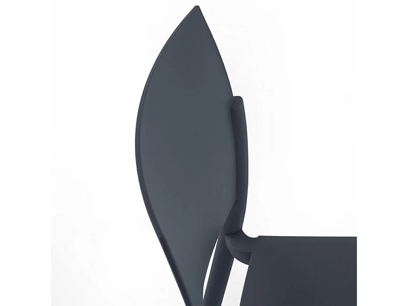 Set di 4 sedie impilabili da soggiorno grigio scuro "Sabrina" in polipropilene moderne cm 52,5x55 81h