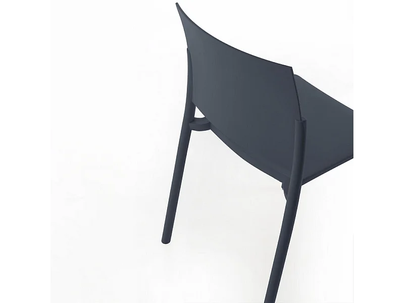 Set di 4 sedie impilabili da soggiorno grigio scuro "Sabrina" in polipropilene moderne cm 52,5x55 81h