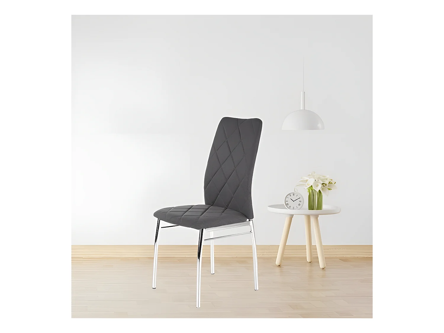 Sedia K309/rivestimento in tessuto/Nero