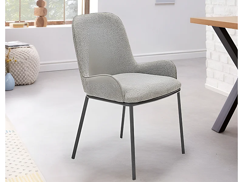 Sedia K481/Rivestimento in tessuto/Grigio