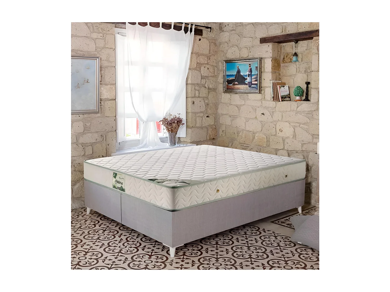 Matratze Almero Natura/140x200/Federn&Auflagen/Weiss