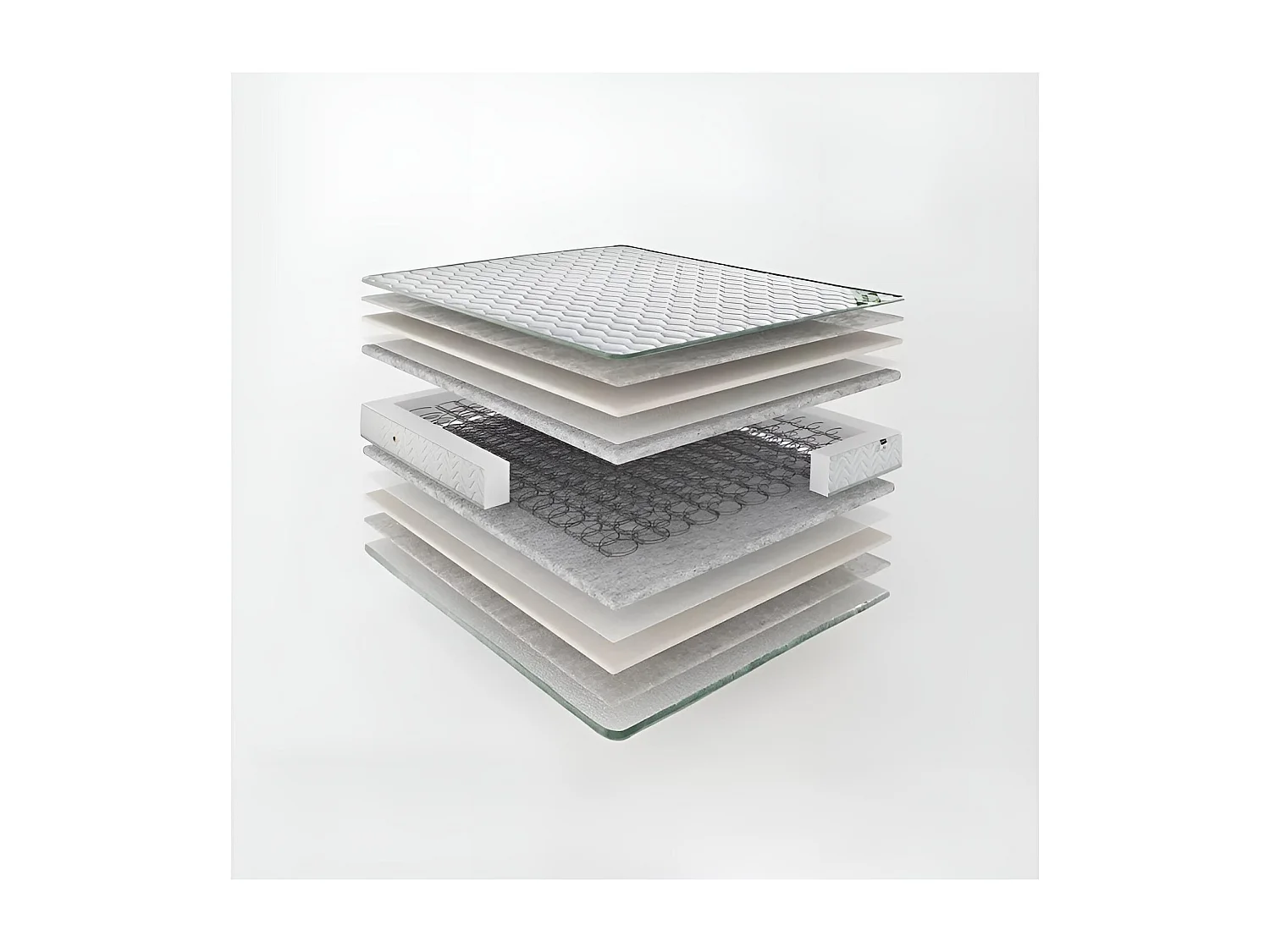 Matratze Almero Natura/140x200/Federn&Auflagen/Weiss