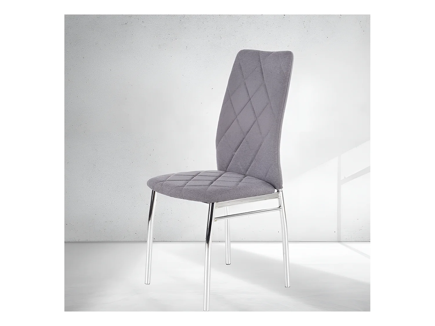 Sedia K309/rivestimento in tessuto/Grigio