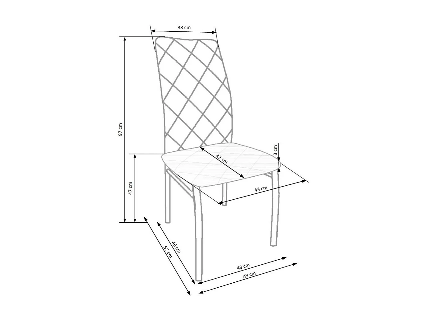 Stuhl K309/Beige/Grau/Anthrazit