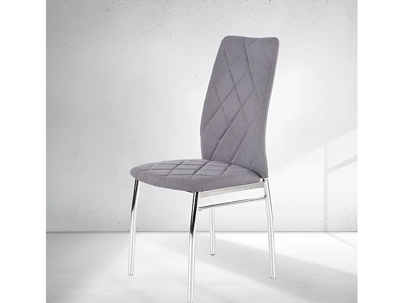 Sedia K309/rivestimento in tessuto/Grigio
