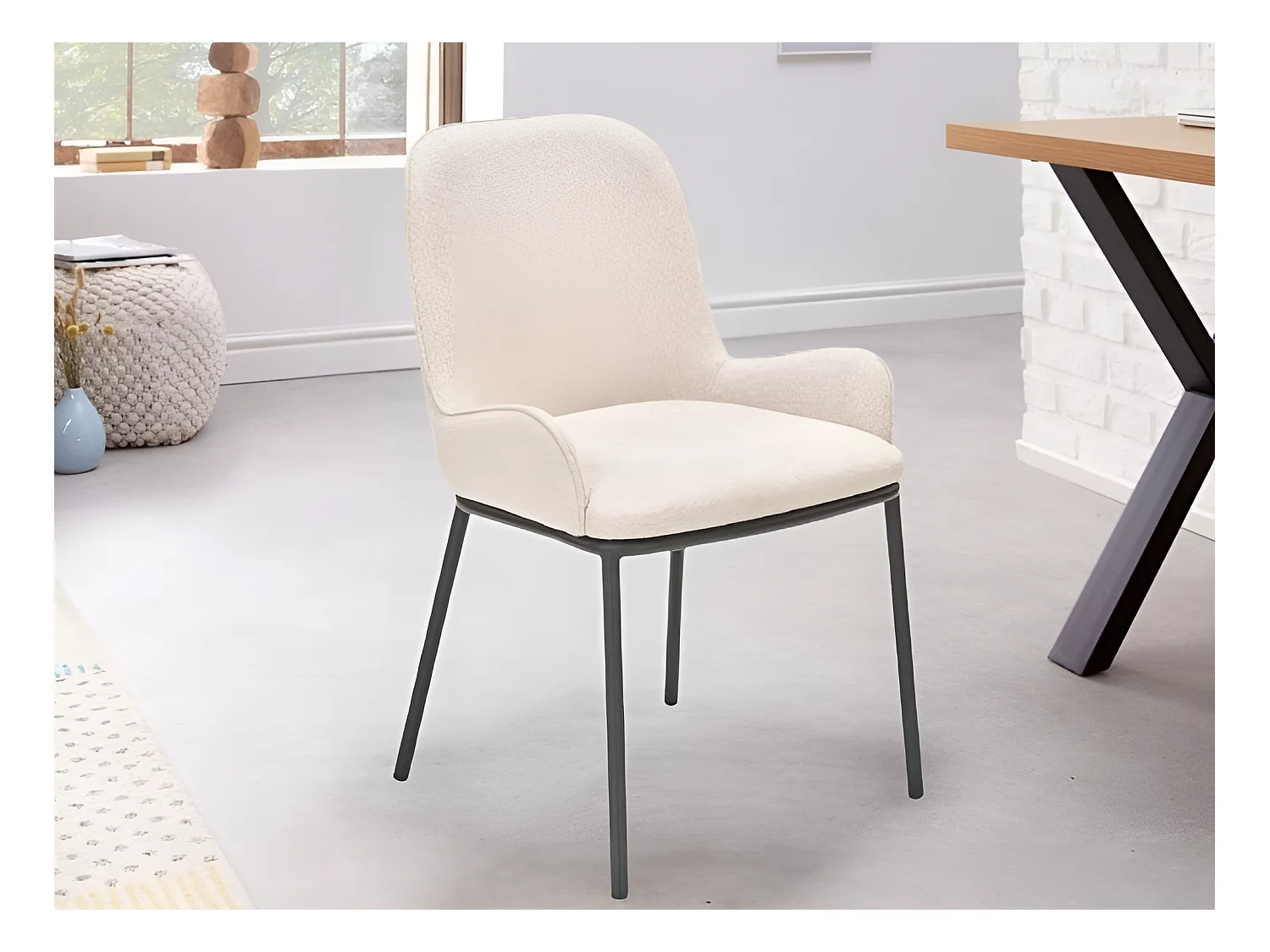 Sedia K481/Rivestimento in tessuto/Beige