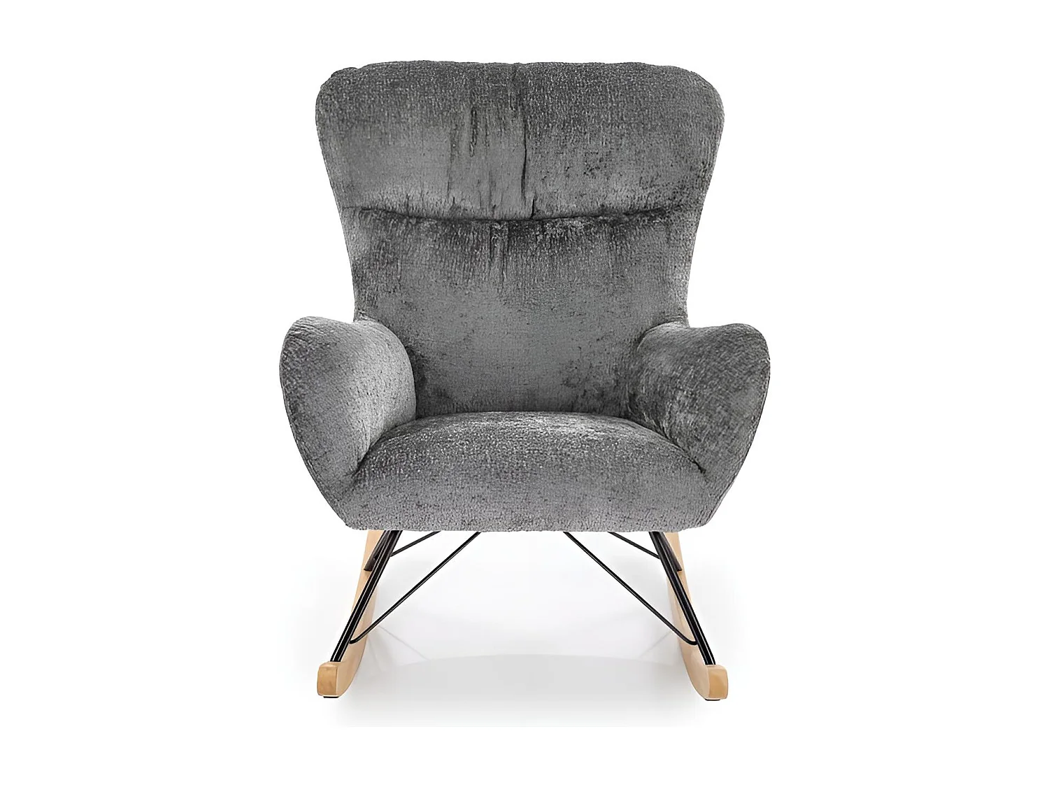 Fauteuil à bascule Castro/Tissu-Bouclé/Gris