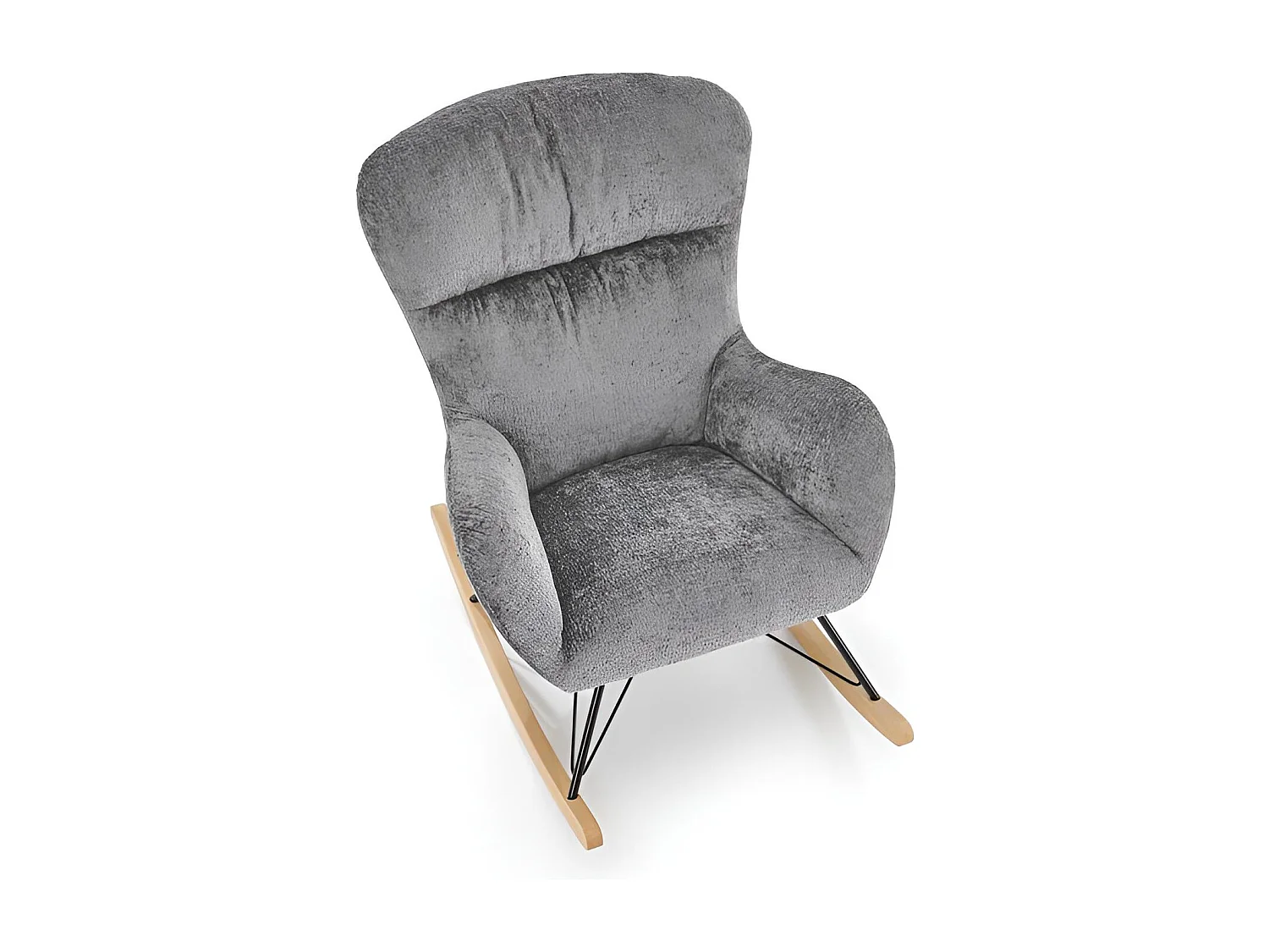 Fauteuil à bascule Castro/Tissu-Bouclé/Gris