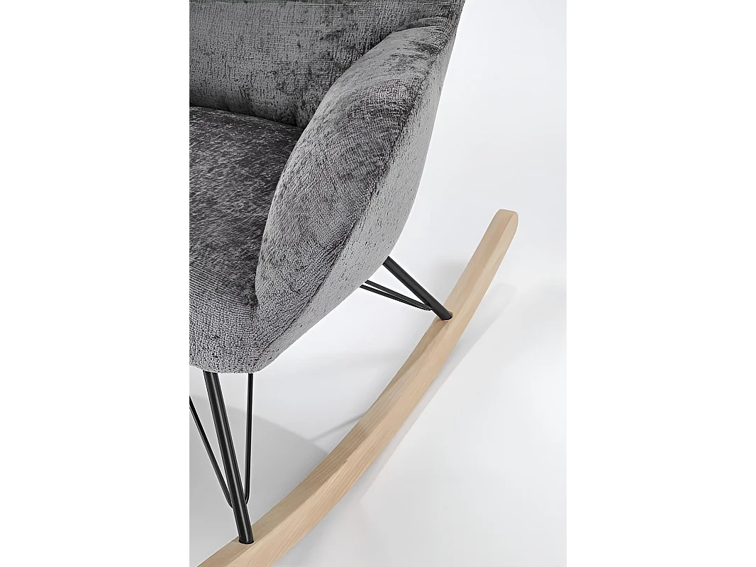 Fauteuil à bascule Castro/Tissu-Bouclé/Gris