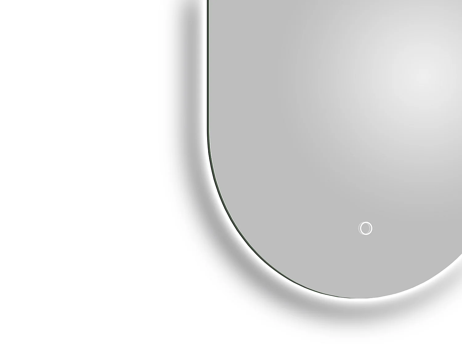 Miroir de salle de bain lumineux ovale anti-buée avec bouton tactile - 50 x 90 cm - ASARILA