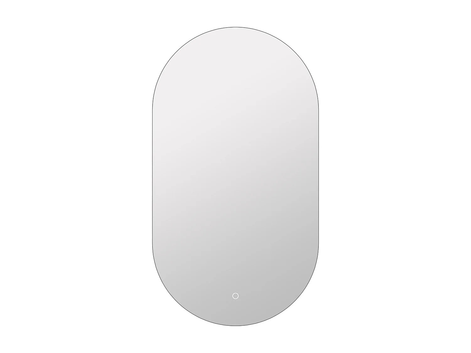 Miroir de salle de bain lumineux ovale anti-buée avec bouton tactile - 50 x 90 cm - ASARILA